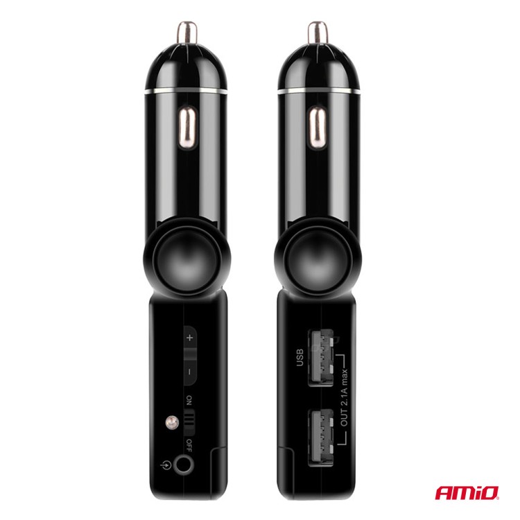 Amio - FM Transmitter Αναπτήρα τύπου FMT03 τάση λειτουργίας 12-24V με 2xUSB Type-A και Bluetooth για Επιβατικά Αυτοκίνητα και Φορτηγά - 1 τεμ. (04650/AM) Amio - FM Transmitter Αναπτήρα τύπου FMT03 τάση λειτουργίας 12-24V με 2xUSB Type-A και Bluetooth για Επιβατικά Αυτοκίνητα και Φορτηγά - 1 τεμ. (04650/AM)