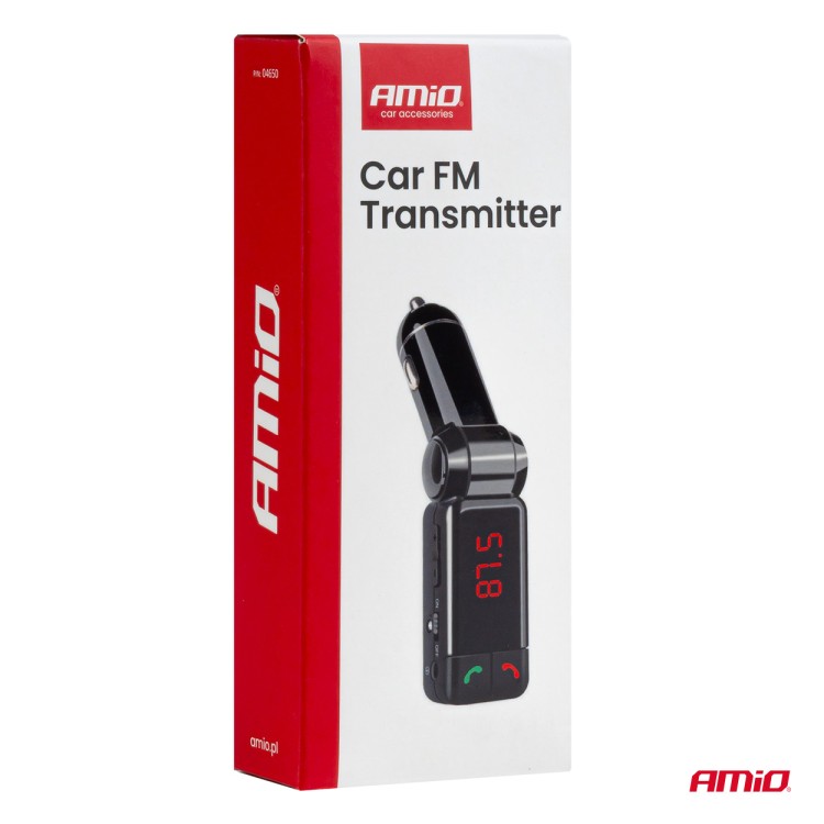 Amio - FM Transmitter Αναπτήρα τύπου FMT03 τάση λειτουργίας 12-24V με 2xUSB Type-A και Bluetooth για Επιβατικά Αυτοκίνητα και Φορτηγά - 1 τεμ. (04650/AM) Amio - FM Transmitter Αναπτήρα τύπου FMT03 τάση λειτουργίας 12-24V με 2xUSB Type-A και Bluetooth για Επιβατικά Αυτοκίνητα και Φορτηγά - 1 τεμ. (04650/AM)