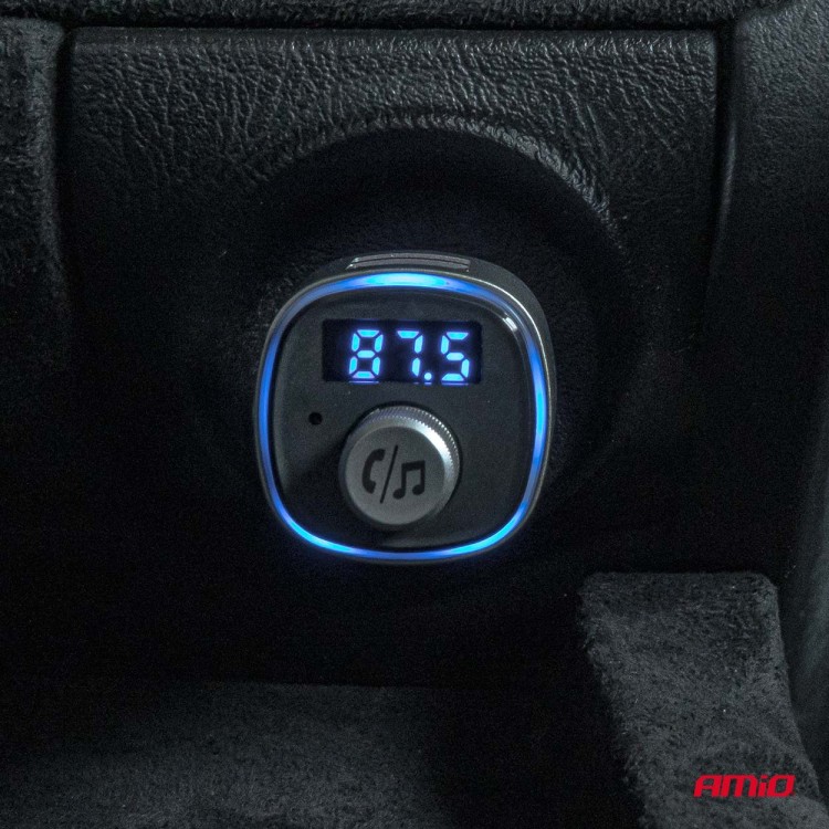 Amio - FM Transmitter Αυτοκινήτου 12/24V με 2xUSB Type-A και Υποδοχή microSD - 1 τεμ. (04654/AM)