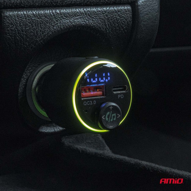 Amio - FM Transmitter Αυτοκινήτου 12/24V με 1xUSB Type-A και 1xUSB Type-C - 1 τεμ. (04655/AM) Amio - FM Transmitter Αυτοκινήτου 12/24V με 1xUSB Type-A και 1xUSB Type-C - 1 τεμ. (04655/AM)