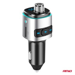 Amio - FM Transmitter Αυτοκινήτου 12/24V με 2xUSB Type-A και Υποδοχή microSD - 1 τεμ. (04654/AM)