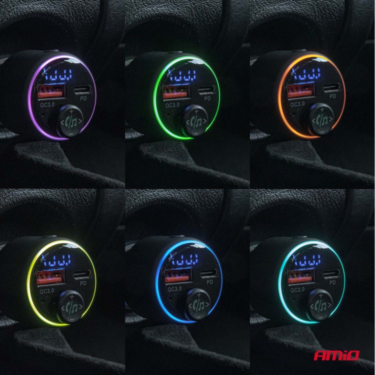 Amio - FM Transmitter Αυτοκινήτου 12/24V με 1xUSB Type-A και 1xUSB Type-C - 1 τεμ. (04655/AM) Amio - FM Transmitter Αυτοκινήτου 12/24V με 1xUSB Type-A και 1xUSB Type-C - 1 τεμ. (04655/AM)