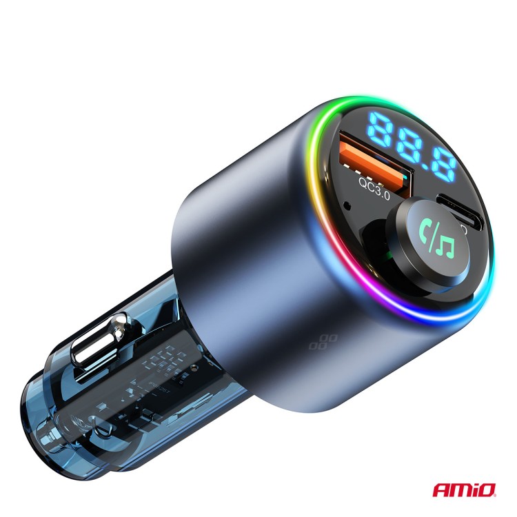 Amio - FM Transmitter Αυτοκινήτου 12/24V με 1xUSB Type-A και 1xUSB Type-C - 1 τεμ. (04655/AM) Amio - FM Transmitter Αυτοκινήτου 12/24V με 1xUSB Type-A και 1xUSB Type-C - 1 τεμ. (04655/AM)