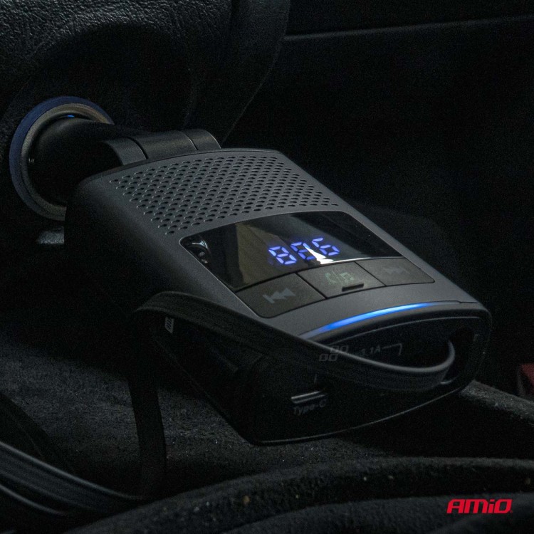 Amio - FM Transmitter Αυτοκινήτου 12/24V με 1xUSB Type-A, 1xUSB Type-C και Ενσωματωμένο Καλώδιο Φόρτισης Type-C - 1 τεμ. (04656/AM) Amio - FM Transmitter Αυτοκινήτου 12/24V με 1xUSB Type-A, 1xUSB Type-C και Ενσωματωμένο Καλώδιο Φόρτισης Type-C - 1 τεμ. (04656/AM)