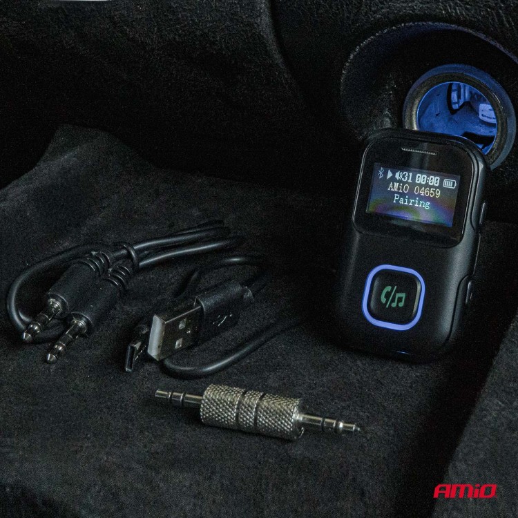 Amio - Bluetooth Δέκτης (Receiver) BTR-03 για Ασύρματη Μετάδοση Ήχου με υποδοχή Mini Jack 3.5mm και Οθόνη LCD - 1 τεμ. (04659/AM) Amio - Bluetooth Δέκτης (Receiver) BTR-03 για Ασύρματη Μετάδοση Ήχου με υποδοχή Mini Jack 3.5mm και Οθόνη LCD - 1 τεμ. (04659/AM)