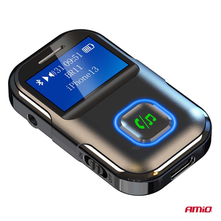 Amio - Bluetooth Δέκτης (Receiver) BTR-03 για Ασύρματη Μετάδοση Ήχου με υποδοχή Mini Jack 3.5mm και Οθόνη LCD - 1 τεμ. (04659/AM) Amio - Bluetooth Δέκτης (Receiver) BTR-03 για Ασύρματη Μετάδοση Ήχου με υποδοχή Mini Jack 3.5mm και Οθόνη LCD - 1 τεμ. (04659/AM)