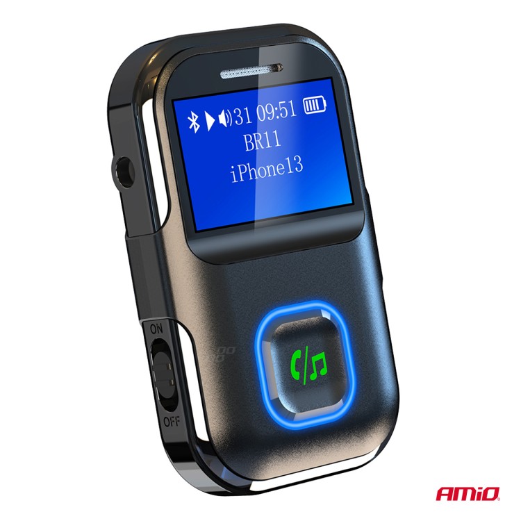 Amio - Bluetooth Δέκτης (Receiver) BTR-03 για Ασύρματη Μετάδοση Ήχου με υποδοχή Mini Jack 3.5mm και Οθόνη LCD - 1 τεμ. (04659/AM) Amio - Bluetooth Δέκτης (Receiver) BTR-03 για Ασύρματη Μετάδοση Ήχου με υποδοχή Mini Jack 3.5mm και Οθόνη LCD - 1 τεμ. (04659/AM)