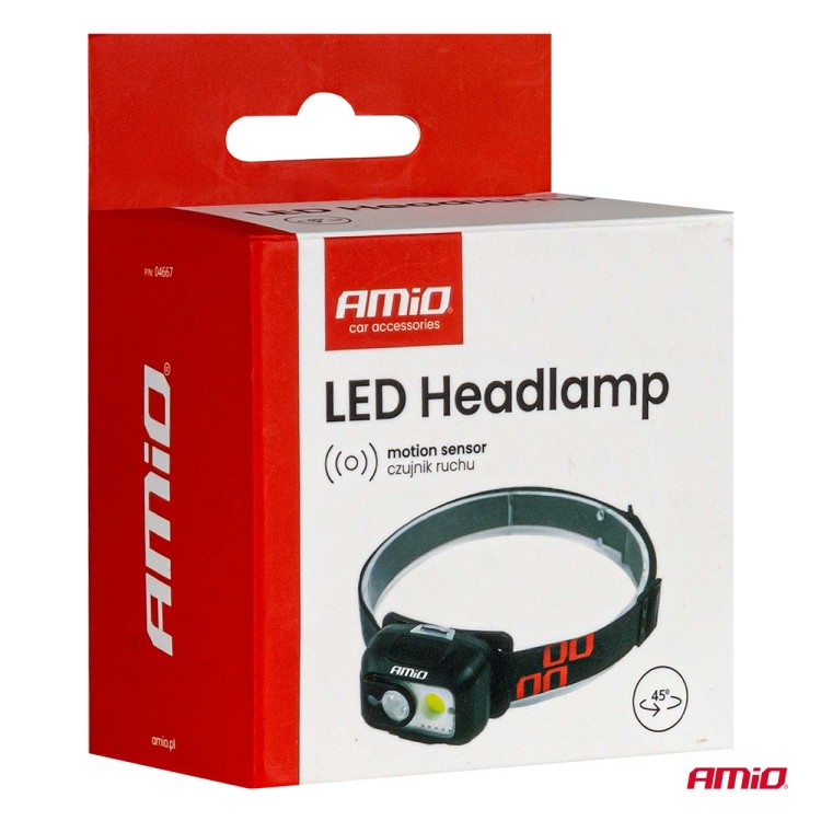 Amio - Φακός Κεφαλής Εργασίας τύπου XPG+COB LED χωρητικότητα μπαταρίας 1800mAh - 1 τεμ. (04667/AM) Amio - Φακός Κεφαλής Εργασίας τύπου XPG+COB LED χωρητικότητα μπαταρίας 1800mAh - 1 τεμ. (04667/AM)