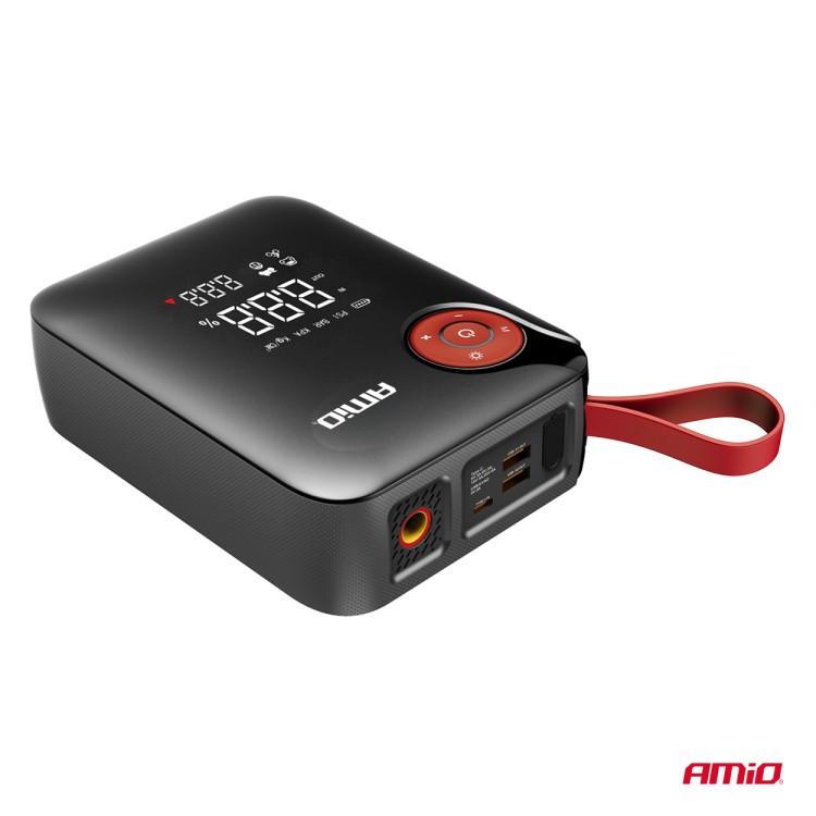 Amio - Φορητός Εκκινητής Μπαταρίας (Jump Starter) Mini με ενσωματωμένο Κομπρεσέρ Αέρα, Powerbank και Φακό LED τάση λειτουργίας 12V με χωρητικότητα 7,2Ah και μέγιστο ρεύμα εκκίνησης 600A για Επιβατικά Αυτοκίνητα - 1 τεμ. (04675/AM) Amio - Φορητός Εκκινητής Μπαταρίας (Jump Starter) Mini με ενσωματωμένο Κομπρεσέρ Αέρα, Powerbank και Φακό LED τάση λειτουργίας 12V με χωρητικότητα 7,2Ah και μέγιστο ρεύμα εκκίνησης 600A για Επιβατικά Αυτοκίνητα - 1 τεμ. (04675/AM)