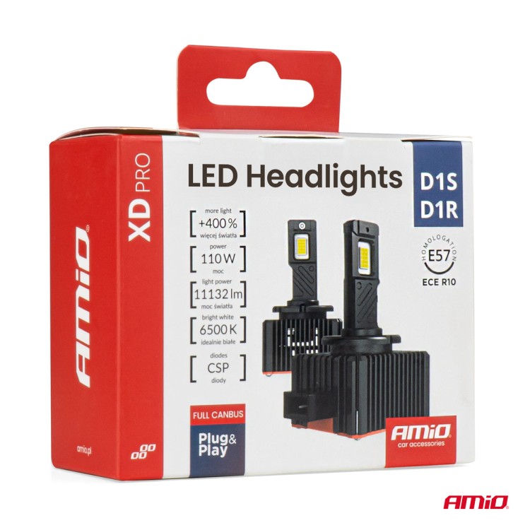 Amio - Λαμπτήρες LED Φώτων Εμπρός τύπου D1S/D1R βάση PK32d-2 τάση λειτουργίας 12V απόδοσης 110W (11132lm) XD PRO Series FULL CANBUS 6500K με ψύκτρα Plug & Play για Επιβατικά Αυτοκίνητα - 2 τεμ. (04679/AM) Amio - Λαμπτήρες LED Φώτων Εμπρός τύπου D1S/D1R βάση PK32d-2 τάση λειτουργίας 12V απόδοσης 110W (11132lm) XD PRO Series FULL CANBUS 6500K με ψύκτρα Plug & Play για Επιβατικά Αυτοκίνητα - 2 τεμ. (04679/AM)