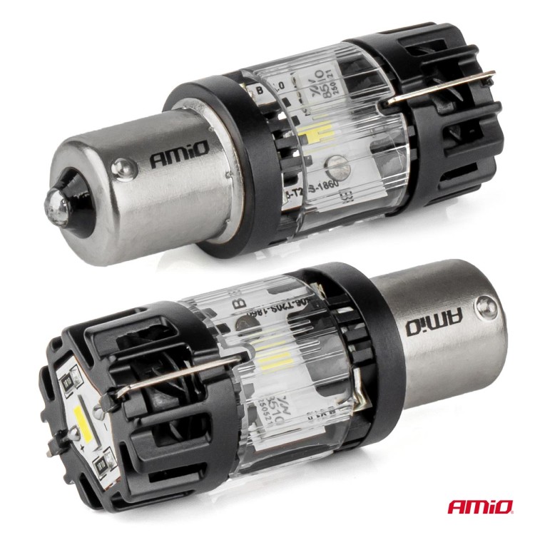 Amio - Λαμπτήρες LED τύπου P21W βάση BA15s τάση λειτουργίας 12V απόδοσης 66W (4800lm) LumiTec Series FULL CANBUS Μονοπολικό CSP 6500K Plug & Play για Επιβατικά Αυτοκίνητα - 2 τεμ. (04688/AM) Amio - Λαμπτήρες LED τύπου P21W βάση BA15s τάση λειτουργίας 12V απόδοσης 66W (4800lm) LumiTec Series FULL CANBUS Μονοπολικό CSP 6500K Plug & Play για Επιβατικά Αυτοκίνητα - 2 τεμ. (04688/AM)