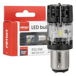 Amio – LED CSP P21/5W BAY15d Διπολικό 12V 66W 4800lm 6500K Full CANBUS για Στοπ & Θέσης Ισχυρό Φως – 1 Τεμ. (04689/AM) Amio – LED CSP P21/5W BAY15d Διπολικό 12V 66W 4800lm 6500K Full CANBUS για Στοπ & Θέσης Ισχυρό Φως – 1 Τεμ. (04689/AM)