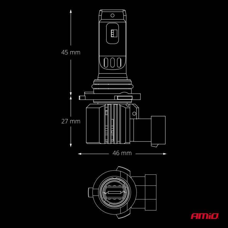 AMiO - Λάμπες LED F26 Pro Series HB3 12/24V 68W 2900-3550lm 6.000K Full Can-Bus Plug&Play - 2 Τεμ. (04874/AM) AMiO - Λάμπες LED F26 Pro Series HB3 12/24V 68W 2900-3550lm 6.000K Full Can-Bus Plug&Play - 2 Τεμ. (04874/AM)