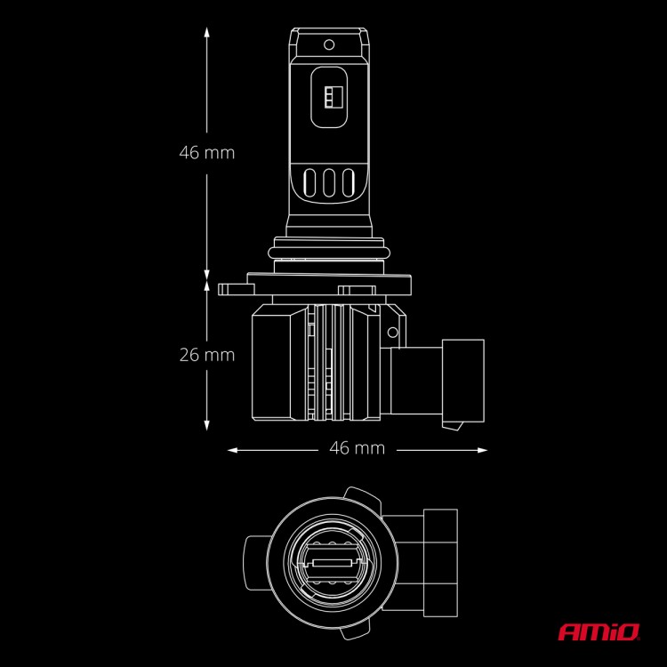 AMiO - Λάμπες LED F26 Pro Series HIR2 9012 12/24V 68W 2900-3550lm 6.000K Full Can-Bus Plug&Play - 2 Τεμ. (04876/AM) AMiO - Λάμπες LED F26 Pro Series HIR2 9012 12/24V 68W 2900-3550lm 6.000K Full Can-Bus Plug&Play - 2 Τεμ. (04876/AM)