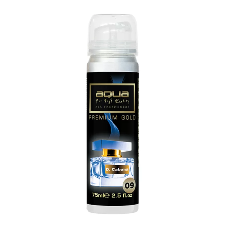 ΑΡΩΜΑΤΙΚΟ ΑΥΤΟΚΙΝΗΤΟΥ ΣΕ ΣΠΡΕΙ (SPRAY) ΜΕ ΑΡΩΜΑ D.CABANA PREMIUM GOLD SERIES 75ml AQUA - 1 TEM. ΑΡΩΜΑΤΙΚΟ ΑΥΤΟΚΙΝΗΤΟΥ ΣΕ ΣΠΡΕΙ (SPRAY) ΜΕ ΑΡΩΜΑ D.CABANA PREMIUM GOLD SERIES 75ml AQUA - 1 TEM.