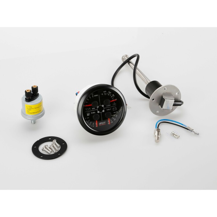 Lampa - Αναλογικό Όργανο 4-σε-1 85mm – Βολτόμετρο / Θερμοκρασία Νερού / Πίεση Λαδιού & Καύσιμο - 1 τεμ. (L1014.2) Lampa - Αναλογικό Όργανο 4-σε-1 85mm – Βολτόμετρο / Θερμοκρασία Νερού / Πίεση Λαδιού & Καύσιμο - 1 τεμ. (L1014.2)