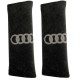 AUDI ΜΑΞΙΛΑΡΑΚΙΑ ΓΙΑ ΖΩΝΗ ΑΣΦΑΛΕΙΑΣ 21 X 7,5 cm ΣΕ ΜΑΥΡΟ ΧΡΩΜΑ ΜΕ ΓΚΡΙ LOGO - 2 ΤΕΜ.
