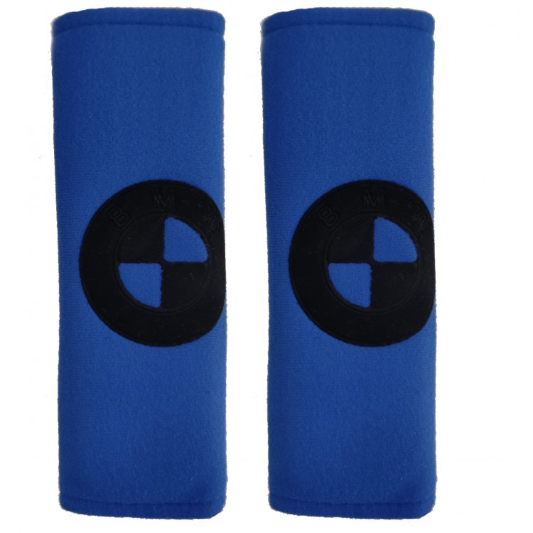 BMW ΜΑΞΙΛΑΡΑΚΙΑ ΓΙΑ ΖΩΝΗ ΑΣΦΑΛΕΙΑΣ 21 X 7,5 cm ΣΕ ΜΠΛΕ ΧΡΩΜΑ ΜΕ ΜΑΥΡΟ LOGO - 2 ΤΕΜ.