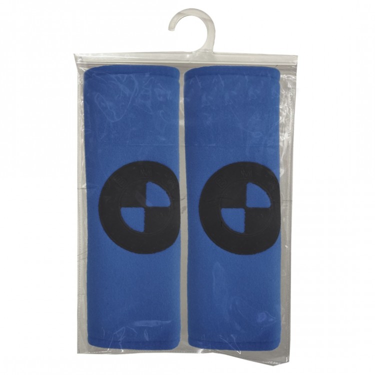 BMW ΜΑΞΙΛΑΡΑΚΙΑ ΓΙΑ ΖΩΝΗ ΑΣΦΑΛΕΙΑΣ 21 X 7,5 cm ΣΕ ΜΠΛΕ ΧΡΩΜΑ ΜΕ ΜΑΥΡΟ LOGO - 2 ΤΕΜ.
