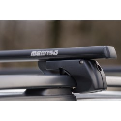 MENABO ΜΠΑΡΕΣ ΟΡΟΦΗΣ ΑΛΟΥΜΙΝΙΟΥ SHERMAN BLACK 120 cm ΣΕ ΜΑΥΡΟ ΧΡΩΜΑ ΓΙΑ Audi A4 (B5/8D) Avant 5 doors 1994>2000 ΜΕ RAISED RAILS (Παράλληλες Μπάρες με Κενό) - 2 ΤΕΜ. (12280/MB)