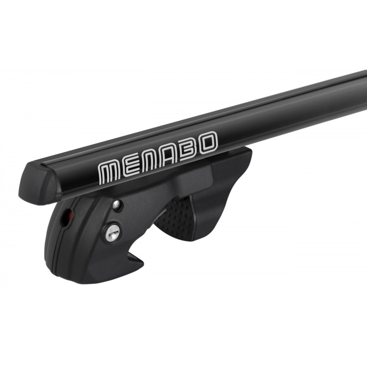 MENABO ΜΠΑΡΕΣ ΟΡΟΦΗΣ ΑΛΟΥΜΙΝΙΟΥ SHERMAN BLACK 120 cm ΣΕ ΜΑΥΡΟ ΧΡΩΜΑ ΓΙΑ Opel Vectra B Station Wagon 5 doors 1995>2002 ΜΕ RAISED RAILS (Παράλληλες Μπάρες με Κενό) - 2 ΤΕΜ. (12280/MB)