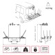 Menabo - Βάση Ποδηλάτου Shadow για 3 Ποδήλατα ή Fat Bikes με Quick Lock System για VW Caddy 2.0 (2021>) Van / SUV με Ασφαλή Μεταφορά Φορτίου - 1 Σετ (12950/MB)