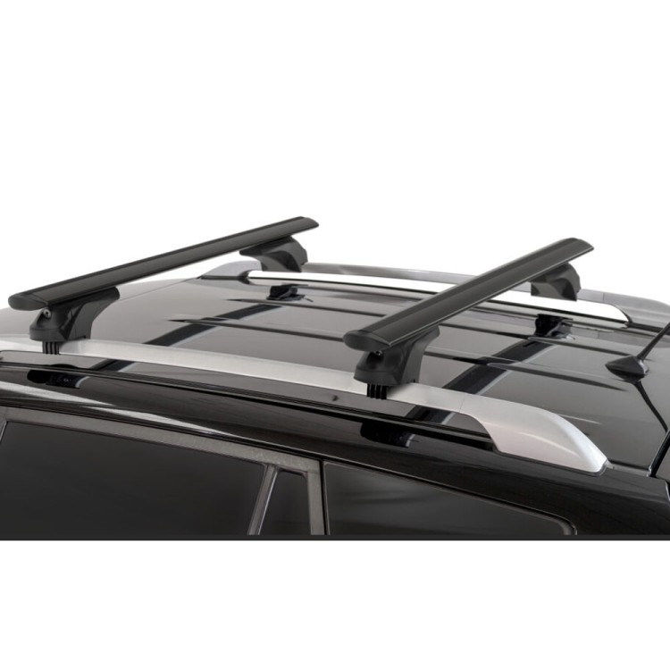 ΜΠΑΡΕΣ ΑΛΟΥΜΙΝΙΟΥ SONIC BLACK XL 130cm ΣΕ ΜΑΥΡΟ ΧΡΩΜΑ ΓΙΑ ΟΡΟΦΗ ΜΕ FLUSH ΚΑΙ RAISED RAILS MENABO - 2 ΤΕΜ.