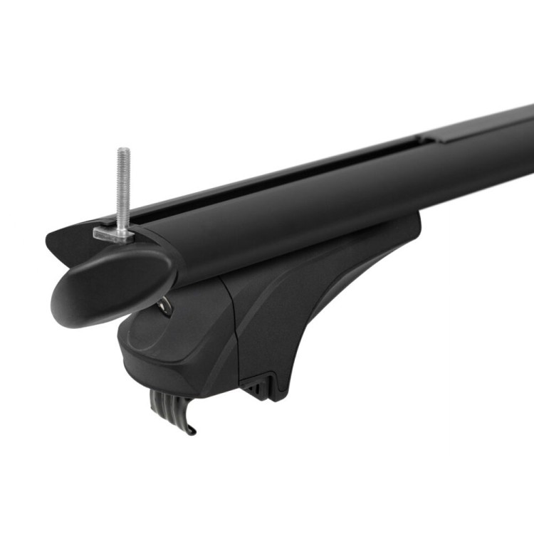 ΜΠΑΡΕΣ ΑΛΟΥΜΙΝΙΟΥ SONIC BLACK XL 130cm ΣΕ ΜΑΥΡΟ ΧΡΩΜΑ ΓΙΑ ΟΡΟΦΗ ΜΕ FLUSH ΚΑΙ RAISED RAILS MENABO - 2 ΤΕΜ.