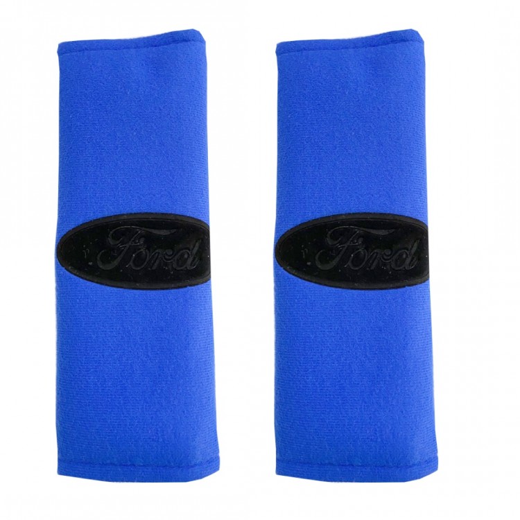 FORD​ ​ΜΑΞΙΛΑΡΑΚΙΑ ΓΙΑ ΖΩΝΗ ΑΣΦΑΛΕΙΑΣ 21 X 7,5 cm ΣΕ ΜΠΛΕ ΧΡΩΜΑ ΜΕ ΜΑΥΡΟ LOGO - 2 ΤΕΜ.
