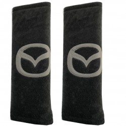 MAZDA ΜΑΞΙΛΑΡΑΚΙΑ ΓΙΑ ΖΩΝΗ ΑΣΦΑΛΕΙΑΣ 21 X 7,5 cm ΣΕ ΜΑΥΡΟ ΧΡΩΜΑ ΜΕ ΓΚΡΙ LOGO - 2 ΤΕΜ.