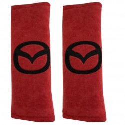 MAZDA​ ​ΜΑΞΙΛΑΡΑΚΙΑ ΓΙΑ ΖΩΝΗ ΑΣΦΑΛΕΙΑΣ 21 X 7,5 cm ΣΕ ΚΟΚΚΙΝΟ ΧΡΩΜΑ ΜΕ ΜΑΥΡΟ LOGO - 2 ΤΕΜ.