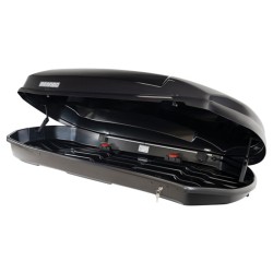 Menabo - Μπαγκαζιέρα Οροφής Satellite 600 Duo Black με Δαγκάνες Crab (Μαύρη / Γυαλιστερή 197,6x94x46,7cm) για Ασφαλή Μεταφορά Φορτίου - 1 τεμ. (16920/MB)