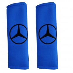 MERCEDES ΜΑΞΙΛΑΡΑΚΙΑ ΓΙΑ ΖΩΝΗ ΑΣΦΑΛΕΙΑΣ 21 X 7,5 cm ΣΕ ΜΠΛΕ ΧΡΩΜΑ ΜΕ ΜΑΥΡΟ LOGO - 2 ΤΕΜ.