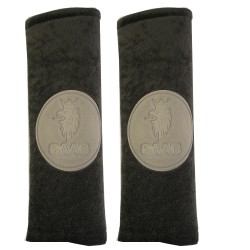 SAAB ΜΑΞΙΛΑΡΑΚΙΑ ΓΙΑ ΖΩΝΗ ΑΣΦΑΛΕΙΑΣ 21 X 7,5 cm ΣΕ ΜΑΥΡΟ ΧΡΩΜΑ ΜΕ ΓΚΡΙ LOGO - 2 ΤΕΜ.