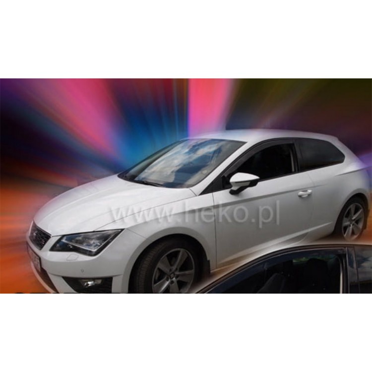 ΑΝΕΜΟΘΡΑΥΣΤΕΣ ΓΙΑ SEAT LEON 3 3D 2013R+  ΖΕΥΓΑΡΙ ΑΥΤΟΚΙΝΗΤΟΥ ΑΠΟ ΕΥΚΑΜΠΤΟ ΦΙΜΕ ΠΛΑΣΤΙΚΟ HEKO - 2 ΤΕΜ.