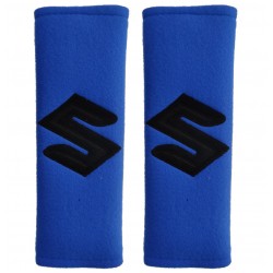 SUZUKI ΜΑΞΙΛΑΡΑΚΙΑ ΓΙΑ ΖΩΝΗ ΑΣΦΑΛΕΙΑΣ 21 X 7,5 cm ΣΕ ΜΠΛΕ ΧΡΩΜΑ ΜΕ ΜΑΥΡΟ LOGO - 2 ΤΕΜ.
