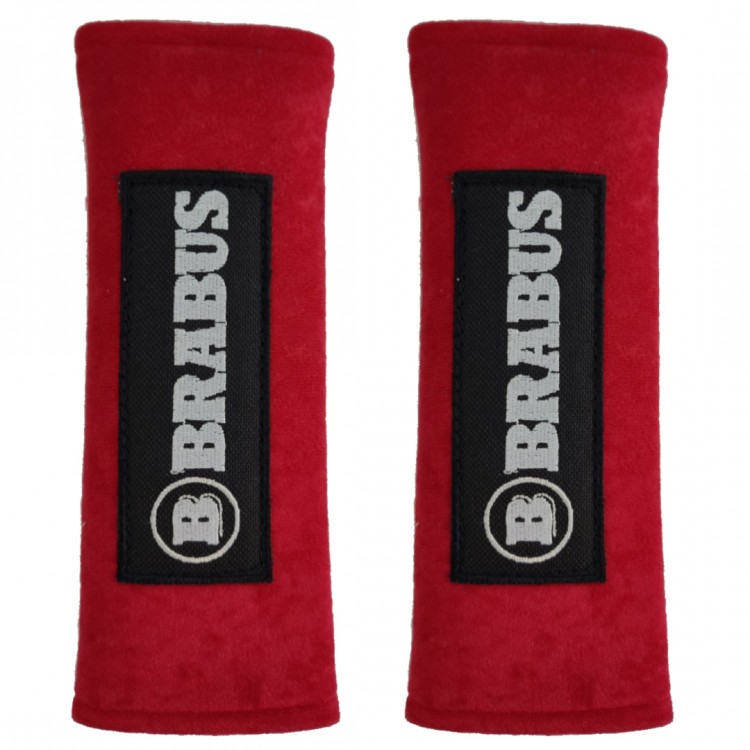 BRABUS ΜΑΞΙΛΑΡΑΚΙΑ ΓΙΑ ΖΩΝΗ ΑΣΦΑΛΕΙΑΣ 21 X 7,5 cm ΣΕ ΚΟΚΚΙΝΟ ΧΡΩΜΑ ΜΕ ΜΑΥΡΟ/ΑΣΠΡΟ LOGO - 2 ΤΕΜ.