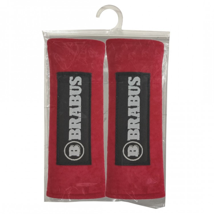 BRABUS ΜΑΞΙΛΑΡΑΚΙΑ ΓΙΑ ΖΩΝΗ ΑΣΦΑΛΕΙΑΣ 21 X 7,5 cm ΣΕ ΚΟΚΚΙΝΟ ΧΡΩΜΑ ΜΕ ΜΑΥΡΟ/ΑΣΠΡΟ LOGO - 2 ΤΕΜ.