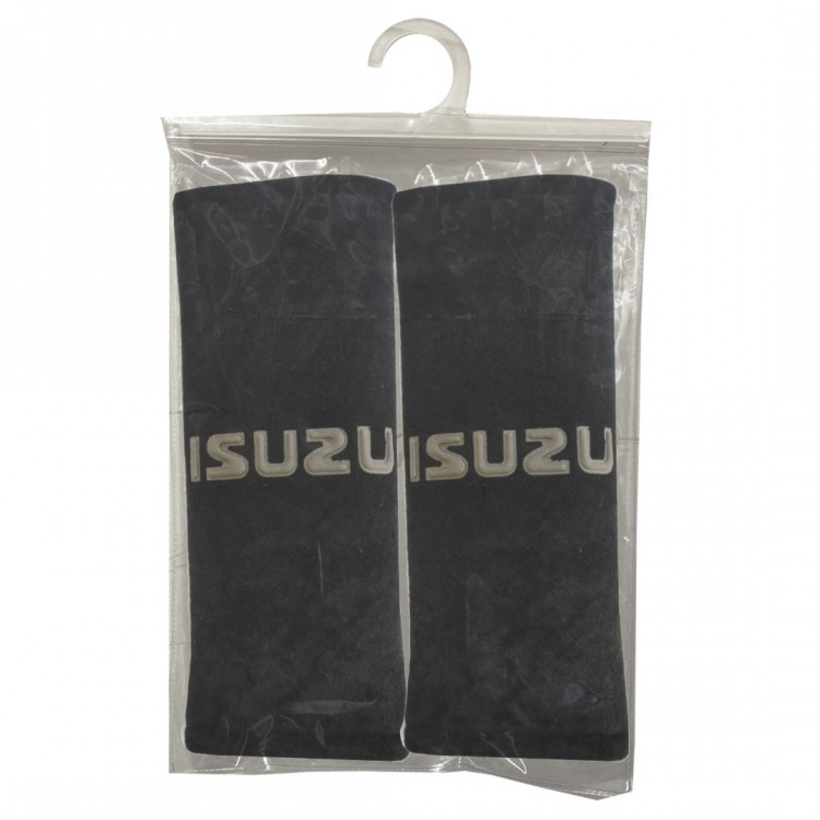 ISUZU ΜΑΞΙΛΑΡΑΚΙΑ ΓΙΑ ΖΩΝΗ ΑΣΦΑΛΕΙΑΣ 21 X 7,5 cm ΣΕ ΜΑΥΡΟ ΧΡΩΜΑ ΜΕ ΓΚΡΙ LOGO - 2 ΤΕΜ.