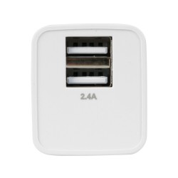 ΦΟΡΤΙΣΤΗΣ ME OIKIAKH ΠΡΙΖΑ 220/240V 12W 2400mA ΜΕ 2 ΘΥΡΕΣ USB (A+A) LAMPA - 1 ΤΕΜ