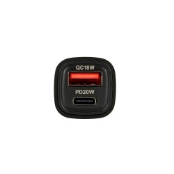 Lampa Φορτιστής Αναπτήρα με 2 Θύρες USB (Type-A + Type-C) 12/24V 18W Ultra Fast Charger - 1 τεμ. (L3871.8/T)