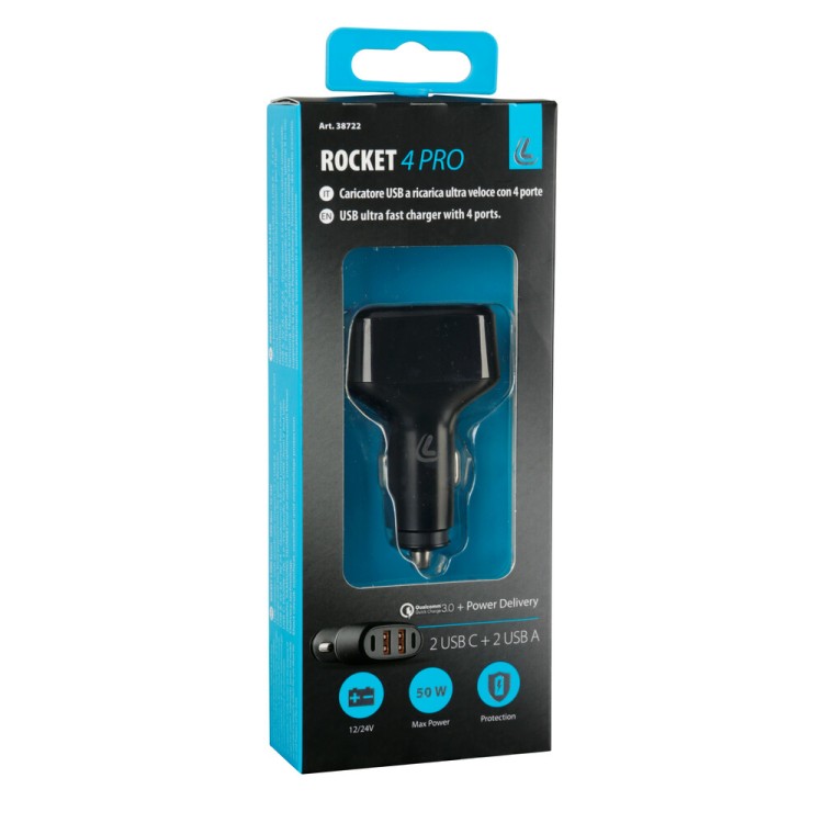 ΦΟΡΤΙΣΤΗΣ ΑΝΑΠΤΗΡΑ 12/24V MAX 50W ΜΕ 2 ΘΥΡΕΣ USB A & 2 ΘΥΡΕΣ USB C FAST CHARGE ΜΑΥΡΟΣ ROCKET 4 PRO LAMPA - 1 TEM. ΦΟΡΤΙΣΤΗΣ ΑΝΑΠΤΗΡΑ 12/24V MAX 50W ΜΕ 2 ΘΥΡΕΣ USB A & 2 ΘΥΡΕΣ USB C FAST CHARGE ΜΑΥΡΟΣ ROCKET 4 PRO LAMPA - 1 TEM.
