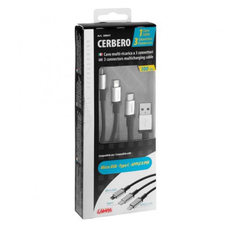 ΚΑΛΩΔΙΟ USB ΦΟΡΤΙΣΗΣ CERBERO 100 cm (3 ΑΝΤΑΠΤΟΡΕΣ TYPE C/APPLE/MICRO USB - 8 PIN) SILVER LINE ΚΑΛΩΔΙΟ USB ΦΟΡΤΙΣΗΣ CERBERO 100 cm (3 ΑΝΤΑΠΤΟΡΕΣ TYPE C/APPLE/MICRO USB - 8 PIN) SILVER LINE