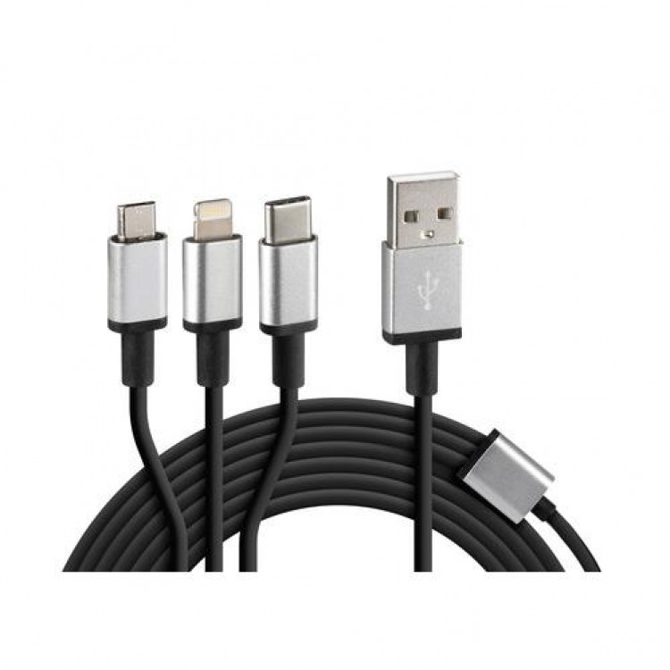 ΚΑΛΩΔΙΟ USB ΦΟΡΤΙΣΗΣ CERBERO 100 cm (3 ΑΝΤΑΠΤΟΡΕΣ TYPE C/APPLE/MICRO USB - 8 PIN) SILVER LINE ΚΑΛΩΔΙΟ USB ΦΟΡΤΙΣΗΣ CERBERO 100 cm (3 ΑΝΤΑΠΤΟΡΕΣ TYPE C/APPLE/MICRO USB - 8 PIN) SILVER LINE