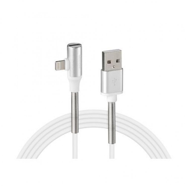 ΚΑΛΩΔΙΟ USB ΦΟΡΤΙΣΗΣ ΚΑΙ ΑΝΤΑΠΤΟΡΑΣ ΑΚΟΥΣΤΙΚΩΝ APPLE (8 PIN) 90 ΜΟΙΡΩΝ IRON SILVER LINE (200 cm) ΚΑΛΩΔΙΟ USB ΦΟΡΤΙΣΗΣ ΚΑΙ ΑΝΤΑΠΤΟΡΑΣ ΑΚΟΥΣΤΙΚΩΝ APPLE (8 PIN) 90 ΜΟΙΡΩΝ IRON SILVER LINE (200 cm)