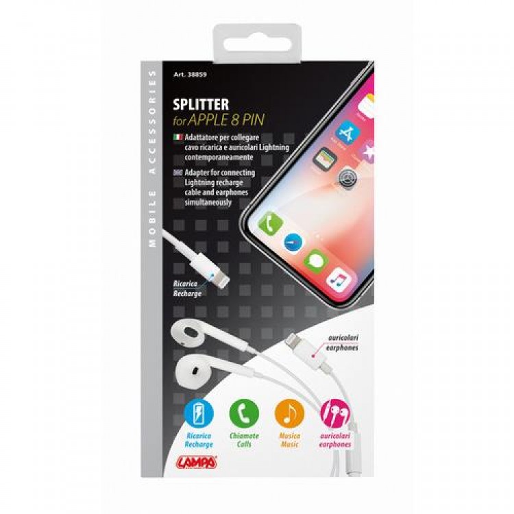 ΤΑΦ ΣΥΝΔΕΣΗΣ ΦΟΡΤΙΣΤΗ ΜΕ ΑΚΟΥΣΤΙΚΑ SPLITTER APPLE (8 PIN) 90 ΜΟΙΡΩΝ ΤΑΦ ΣΥΝΔΕΣΗΣ ΦΟΡΤΙΣΤΗ ΜΕ ΑΚΟΥΣΤΙΚΑ SPLITTER APPLE (8 PIN) 90 ΜΟΙΡΩΝ
