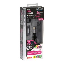 ΑΝΤΑΠΤΟΡΑΣ ΦΟΡΤΙΣΤΗΣ ΑΝΑΠΤΗΡΑ 12/24V 3000mA ΜΕ ΘΥΡΑ USB+ 1 USB TYPE-C ΜΕ ΚΑΛΩΔΙΟ 150cm FAST CHARGE