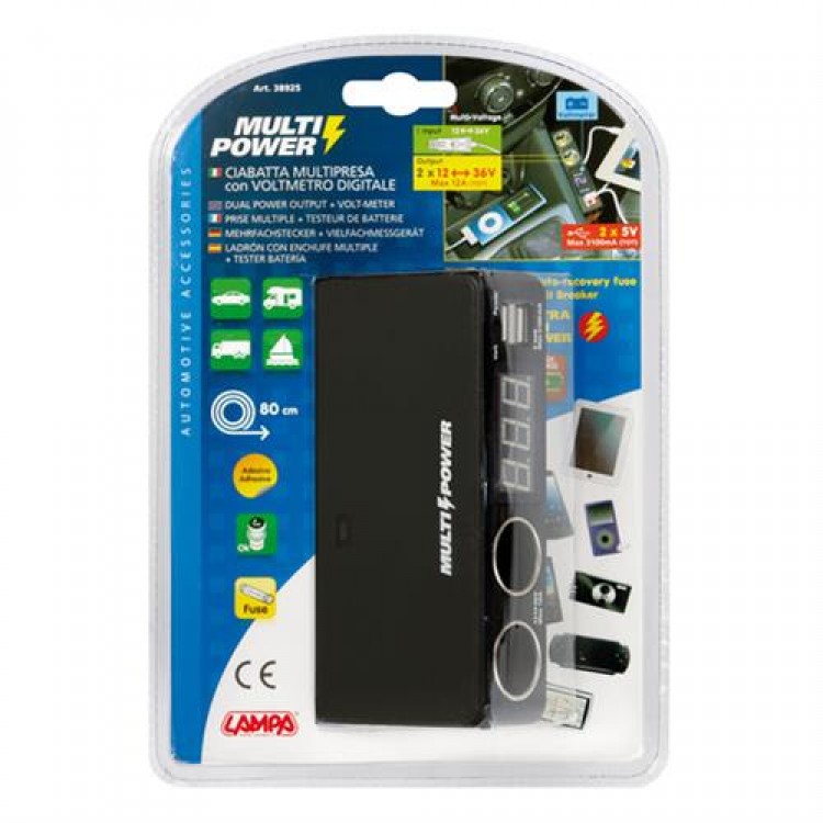 ΑΝΤΑΠΤΟΡΑΣ ΑΝΑΠΤΗΡΑ 12/24/36V ΔΙΠΛΟΣ ΜΕ 2 USB+ΒΟΛΤΟΜΕΤΡΟ MULTI POWER ΜΕ ΚΑΛΩΔΙΟ 80cm ΑΝΤΑΠΤΟΡΑΣ ΑΝΑΠΤΗΡΑ 12/24/36V ΔΙΠΛΟΣ ΜΕ 2 USB+ΒΟΛΤΟΜΕΤΡΟ MULTI POWER ΜΕ ΚΑΛΩΔΙΟ 80cm