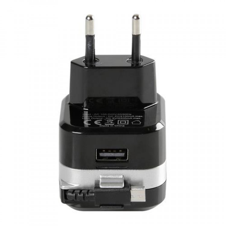 ΠΡΙΖΑ 230V 12 ΜΕ 1 USB ΚΑΙ ΚΑΛΩΔΙΟ ΦΟΡΤΙΣΗΣ MICRO USB 90cm 2400mA FAST CHARGER ΠΡΙΖΑ 230V 12 ΜΕ 1 USB ΚΑΙ ΚΑΛΩΔΙΟ ΦΟΡΤΙΣΗΣ MICRO USB 90cm 2400mA FAST CHARGER