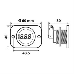 ΒΟΛΤΟΜΕΤΡΟ ΨΗΦΙΑΚΟ ΣΕ ΠΡΙΖΑ EXT-9 6-30V LED 60x48,5x40mm ΒΟΛΤΟΜΕΤΡΟ ΨΗΦΙΑΚΟ ΣΕ ΠΡΙΖΑ EXT-9 6-30V LED 60x48,5x40mm